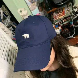 Polar Bear Embroidered Football Baseball Cap Unisex Washed Cloth Sunshade Denim